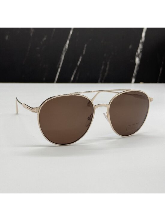 NEW TOM FORD TOMASSO TF691 28E GOLD/BROWN UNISEX AVIATOR SUNGLASSES FT0691 main image 7